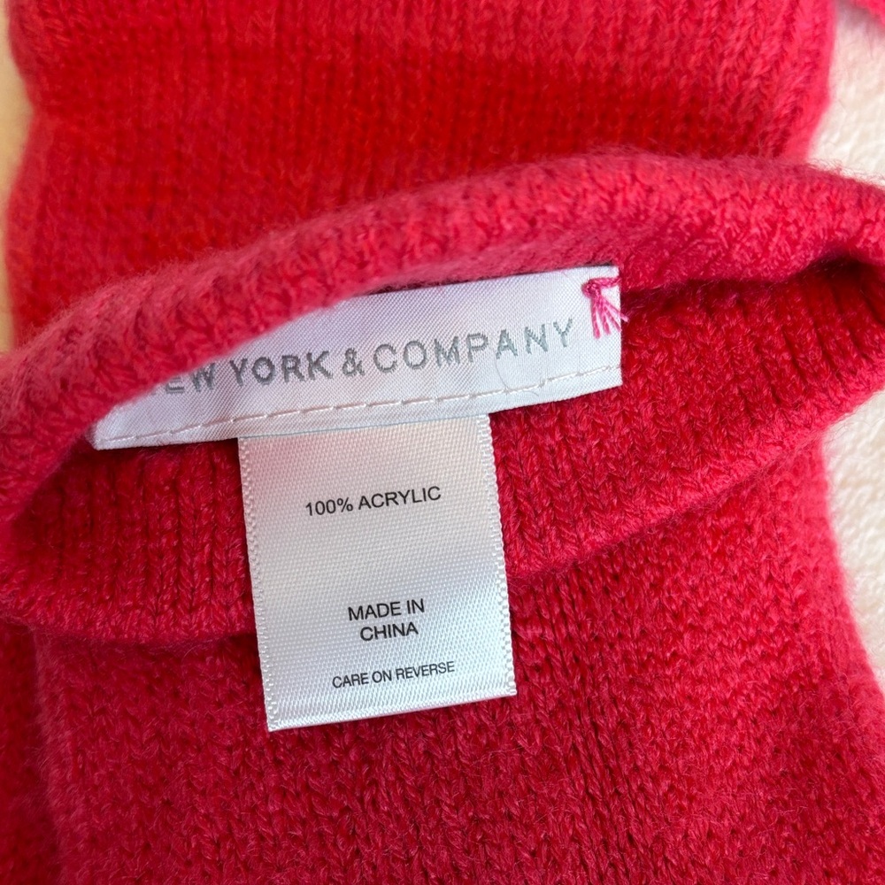 New York & Company Gloves and Infinity Scarf Set Pop of Color - Red One Size - Picture 5 of 7